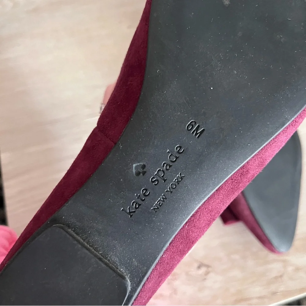 Kate Spade • Like New Burgundy “Norah”‎ Suede Flats